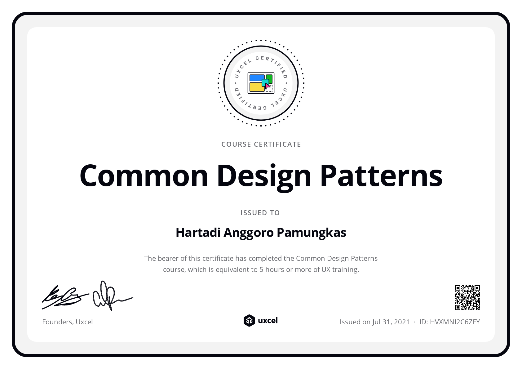 Hartadi Anggoro Pamungkas's certificate